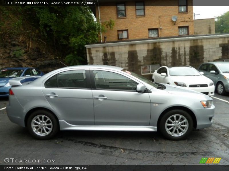Apex Silver Metallic / Black 2010 Mitsubishi Lancer ES