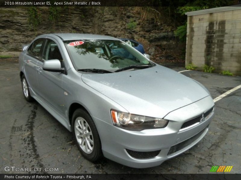 Apex Silver Metallic / Black 2010 Mitsubishi Lancer ES