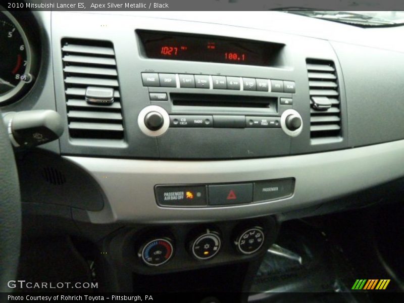 Apex Silver Metallic / Black 2010 Mitsubishi Lancer ES