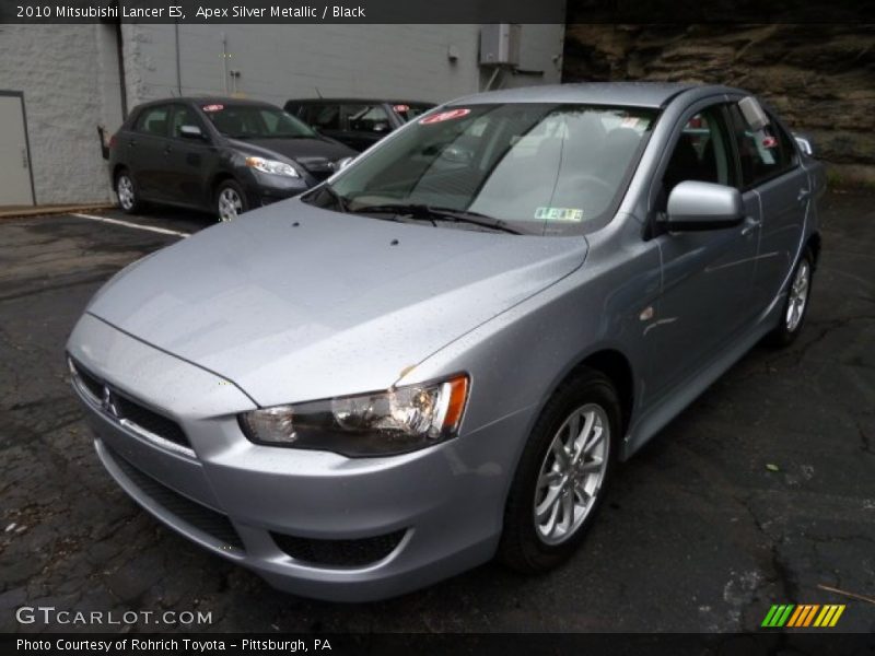 Apex Silver Metallic / Black 2010 Mitsubishi Lancer ES
