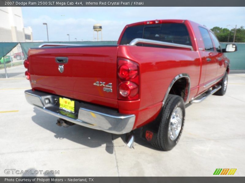 Inferno Red Crystal Pearl / Khaki 2007 Dodge Ram 2500 SLT Mega Cab 4x4