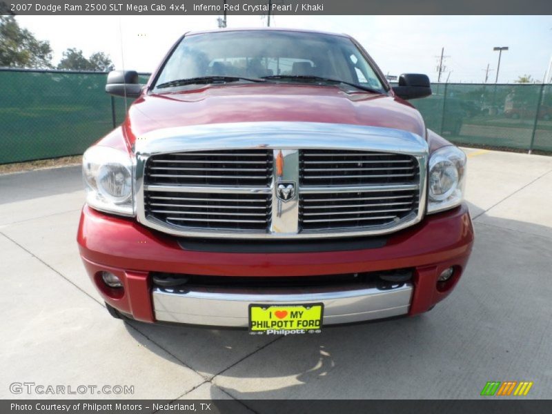 Inferno Red Crystal Pearl / Khaki 2007 Dodge Ram 2500 SLT Mega Cab 4x4