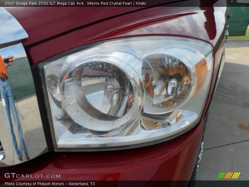 Inferno Red Crystal Pearl / Khaki 2007 Dodge Ram 2500 SLT Mega Cab 4x4