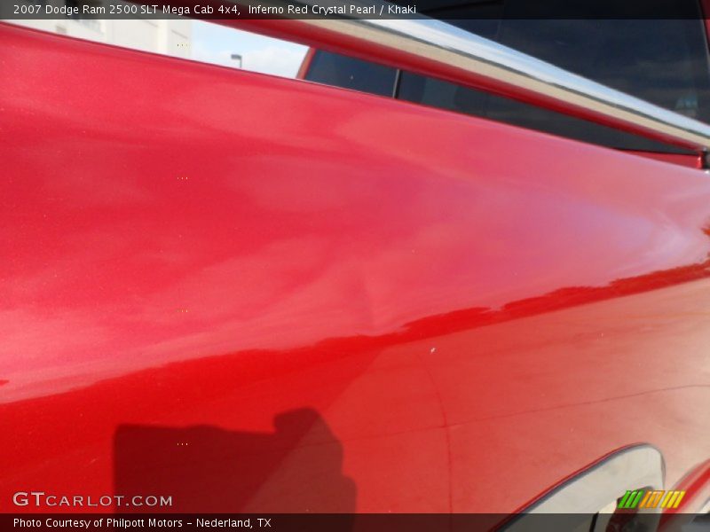 Inferno Red Crystal Pearl / Khaki 2007 Dodge Ram 2500 SLT Mega Cab 4x4