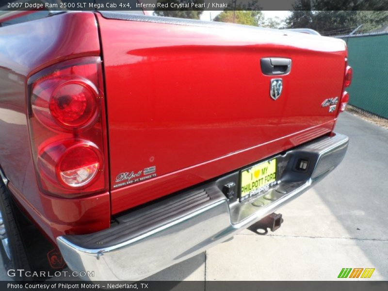 Inferno Red Crystal Pearl / Khaki 2007 Dodge Ram 2500 SLT Mega Cab 4x4