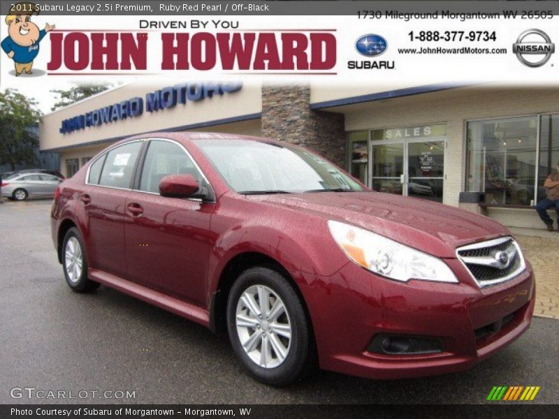 Ruby Red Pearl / Off-Black 2011 Subaru Legacy 2.5i Premium