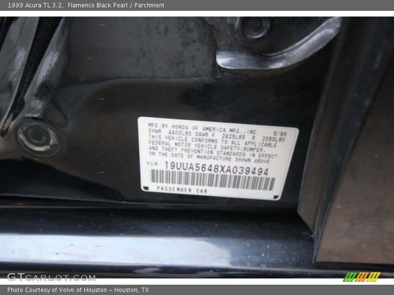 Flamenco Black Pearl / Parchment 1999 Acura TL 3.2