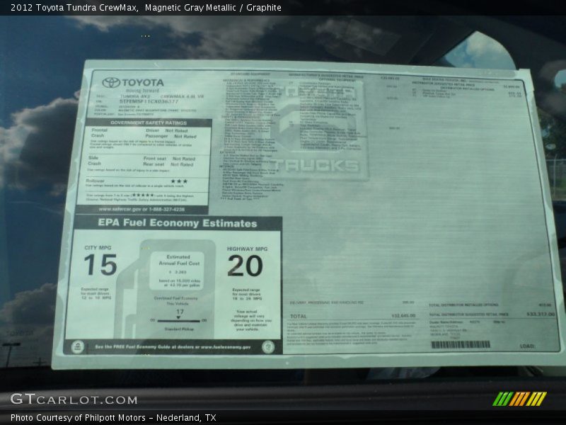  2012 Tundra CrewMax Window Sticker