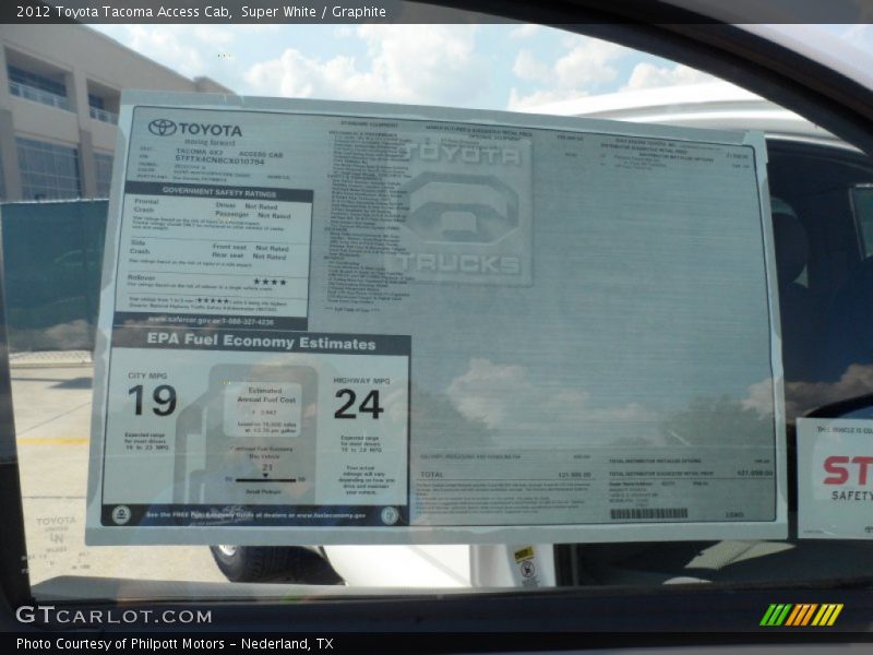  2012 Tacoma Access Cab Window Sticker