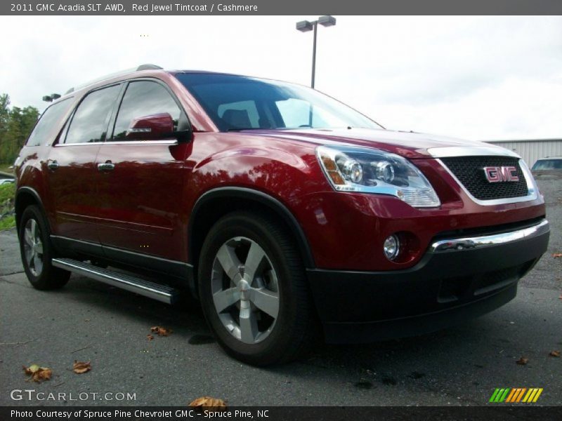 Red Jewel Tintcoat / Cashmere 2011 GMC Acadia SLT AWD
