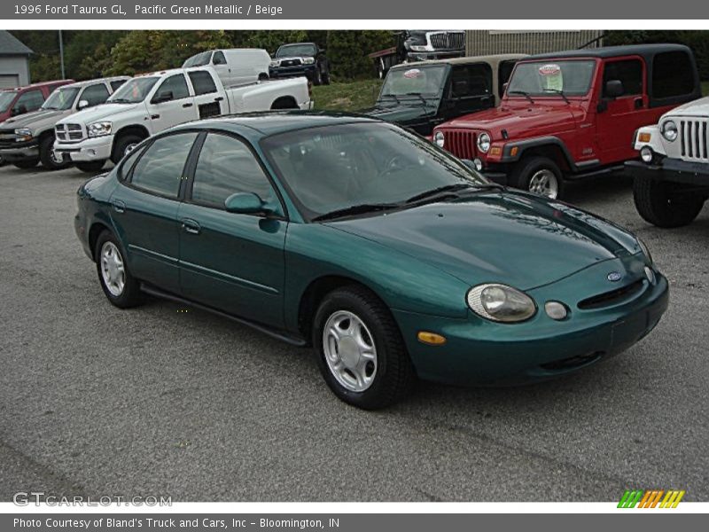 Pacific Green Metallic / Beige 1996 Ford Taurus GL