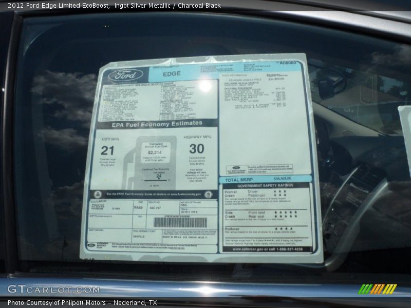  2012 Edge Limited EcoBoost Window Sticker