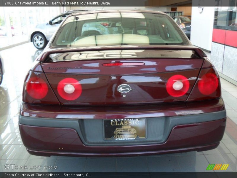 Berry Red Metallic / Neutral Beige 2003 Chevrolet Impala LS