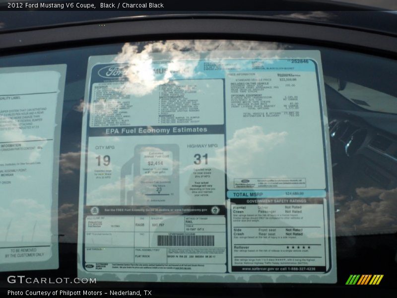 Black / Charcoal Black 2012 Ford Mustang V6 Coupe