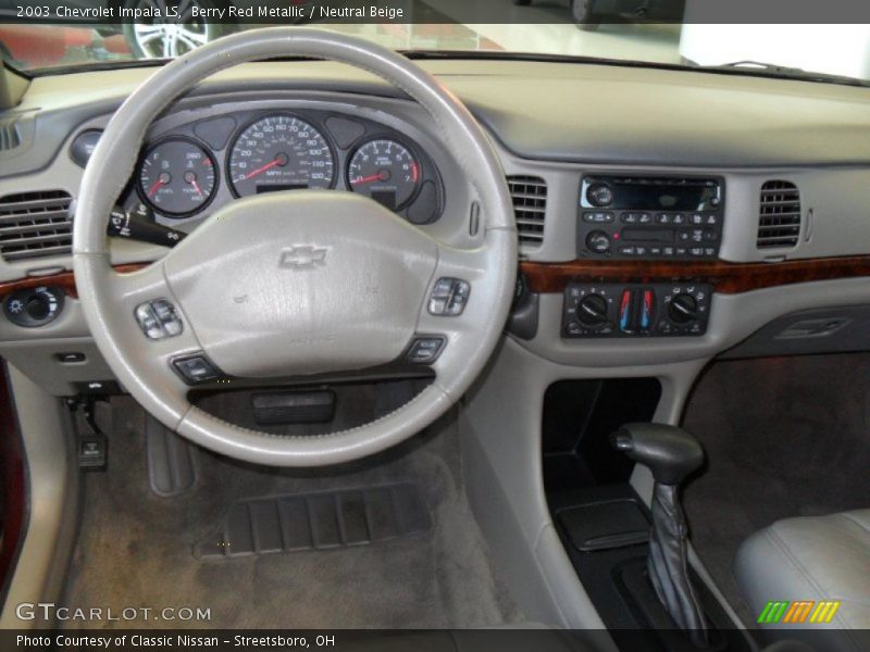 Berry Red Metallic / Neutral Beige 2003 Chevrolet Impala LS