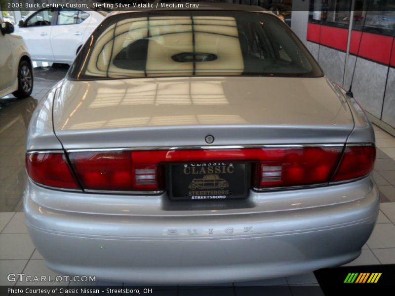 Sterling Silver Metallic / Medium Gray 2003 Buick Century Custom