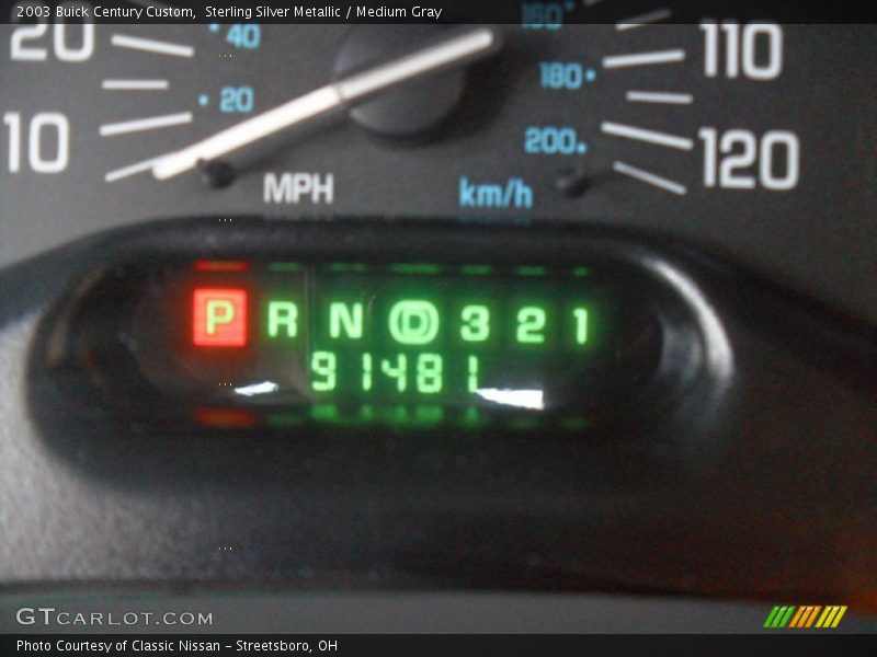 Sterling Silver Metallic / Medium Gray 2003 Buick Century Custom