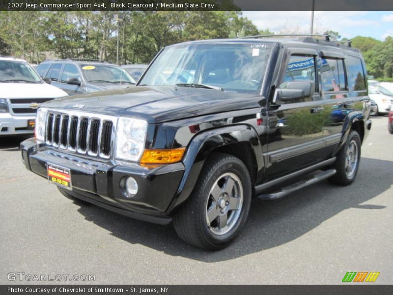 Black Clearcoat / Medium Slate Gray 2007 Jeep Commander Sport 4x4