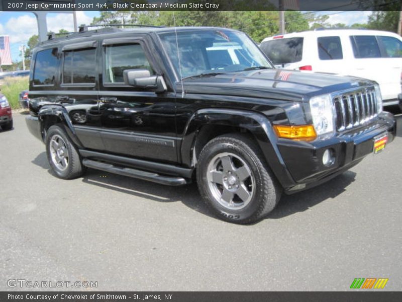 Black Clearcoat / Medium Slate Gray 2007 Jeep Commander Sport 4x4