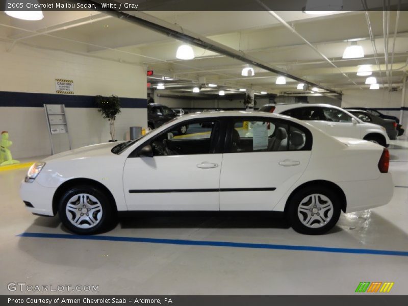 White / Gray 2005 Chevrolet Malibu Sedan