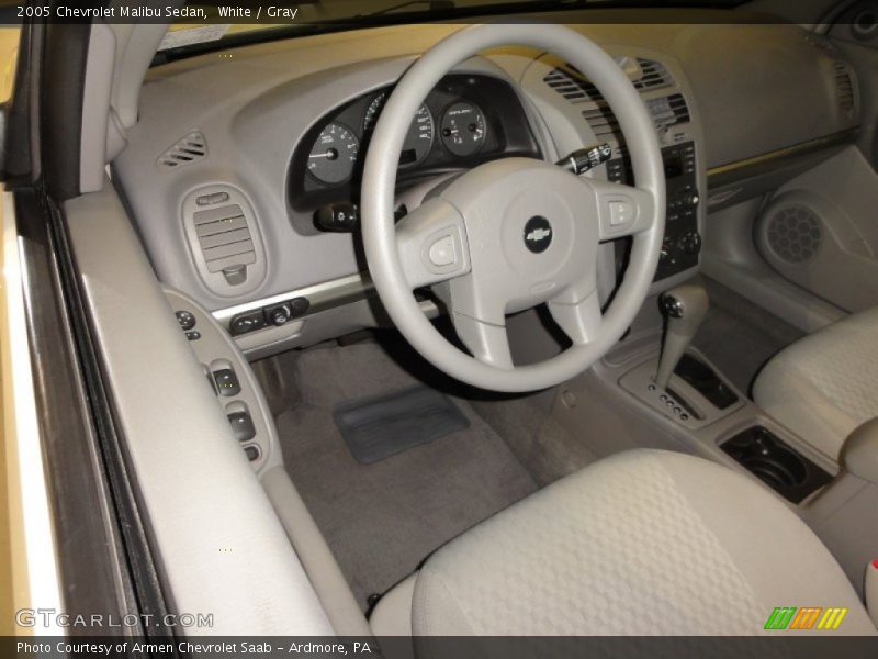 White / Gray 2005 Chevrolet Malibu Sedan