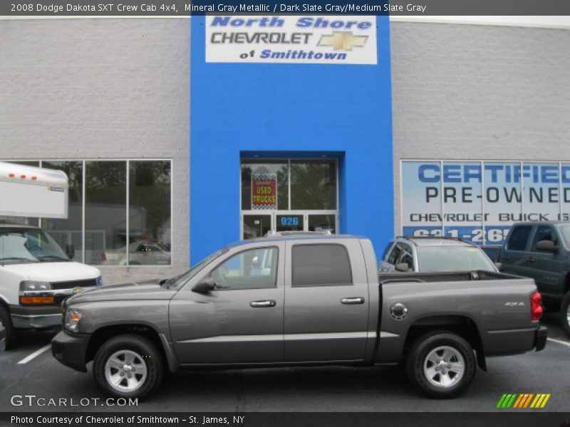 Mineral Gray Metallic / Dark Slate Gray/Medium Slate Gray 2008 Dodge Dakota SXT Crew Cab 4x4