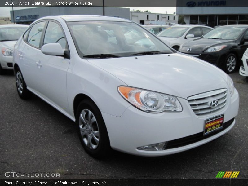 Nordic White / Beige 2010 Hyundai Elantra GLS