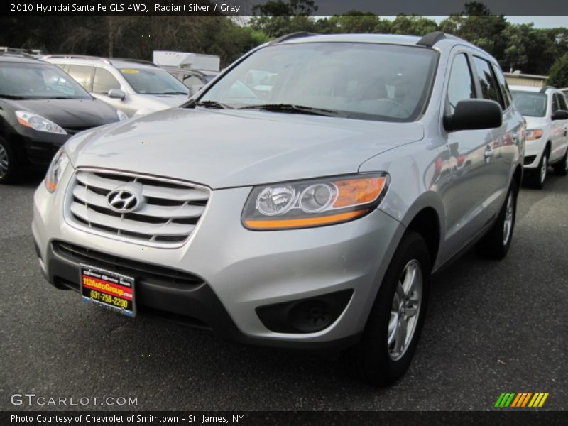 Radiant Silver / Gray 2010 Hyundai Santa Fe GLS 4WD