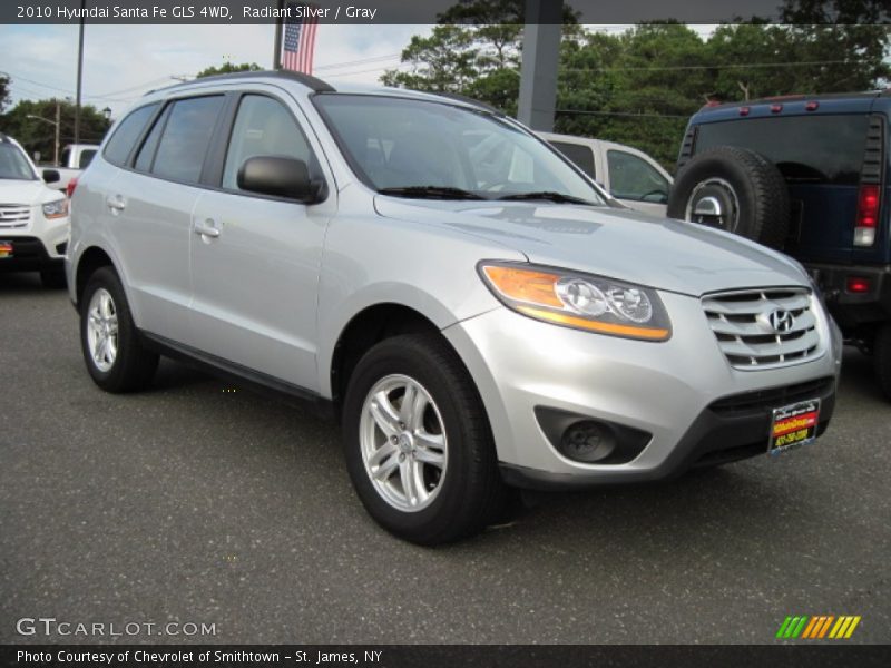 Radiant Silver / Gray 2010 Hyundai Santa Fe GLS 4WD