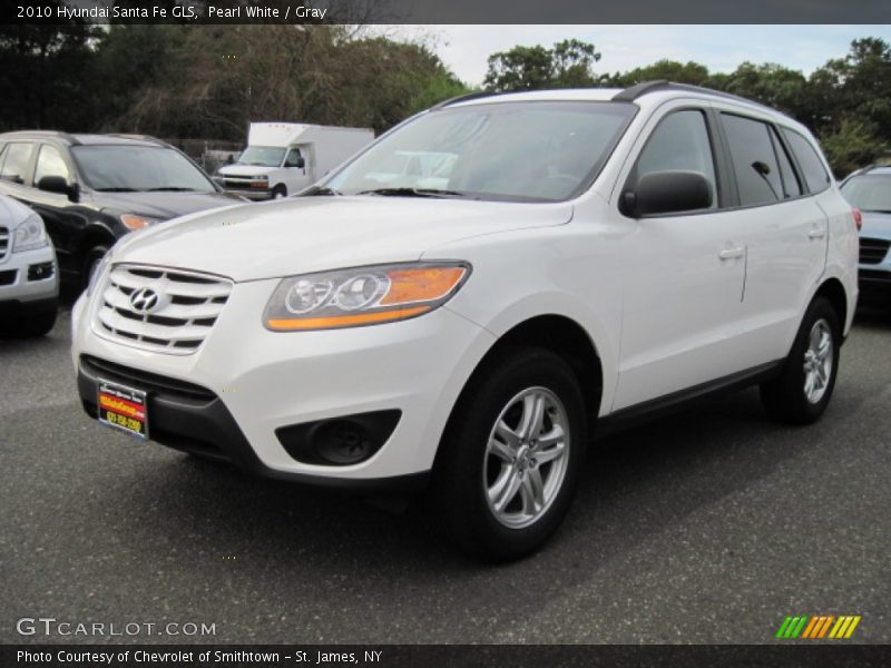 Pearl White / Gray 2010 Hyundai Santa Fe GLS