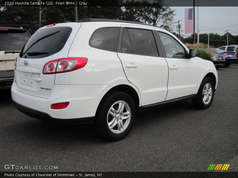 Pearl White / Gray 2010 Hyundai Santa Fe GLS