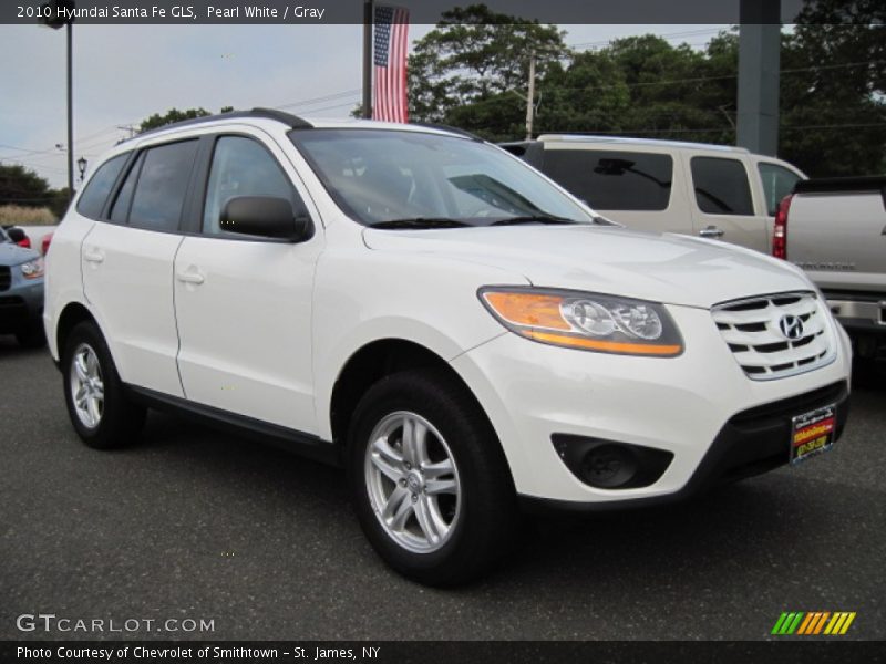 Pearl White / Gray 2010 Hyundai Santa Fe GLS