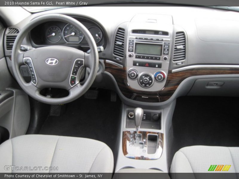 Pearl White / Gray 2010 Hyundai Santa Fe GLS