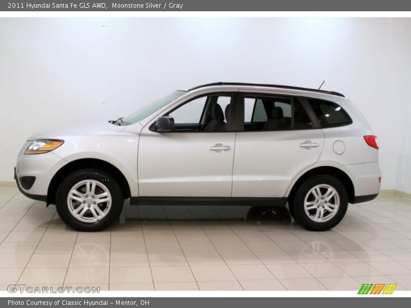 Moonstone Silver / Gray 2011 Hyundai Santa Fe GLS AWD