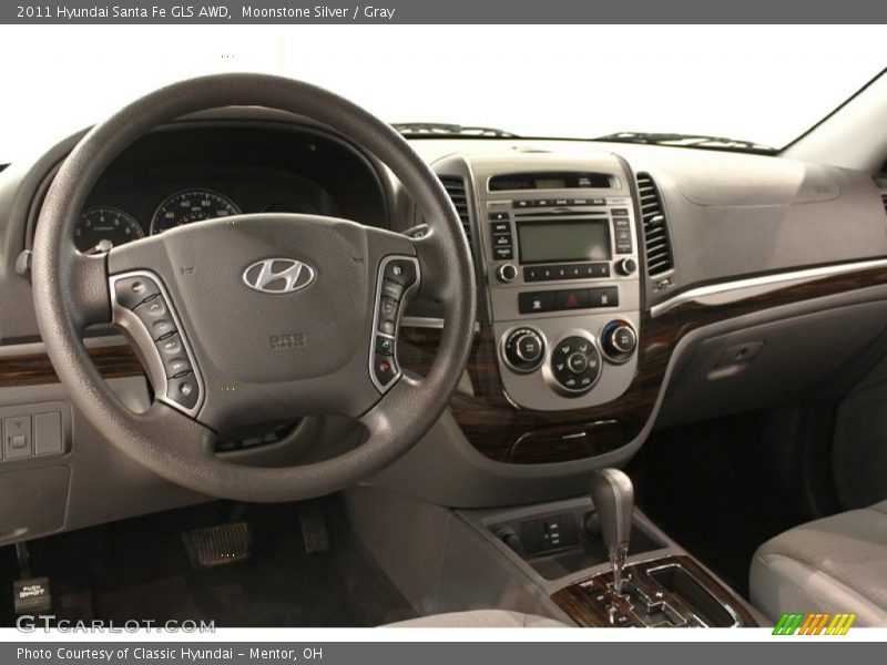 Moonstone Silver / Gray 2011 Hyundai Santa Fe GLS AWD