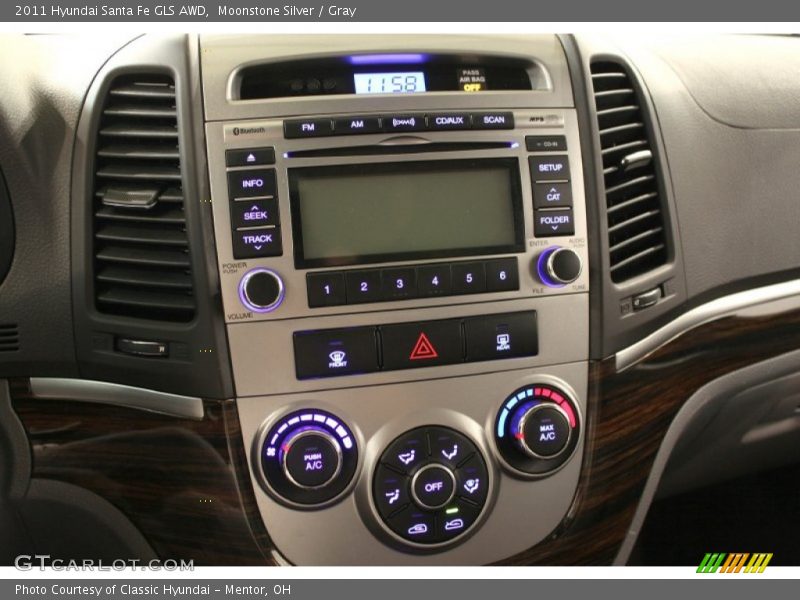 Moonstone Silver / Gray 2011 Hyundai Santa Fe GLS AWD