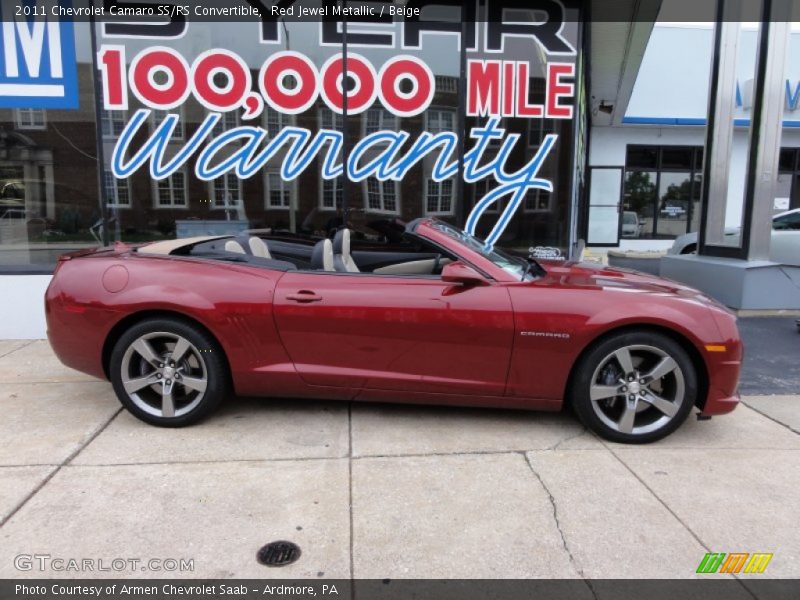 Red Jewel Metallic / Beige 2011 Chevrolet Camaro SS/RS Convertible