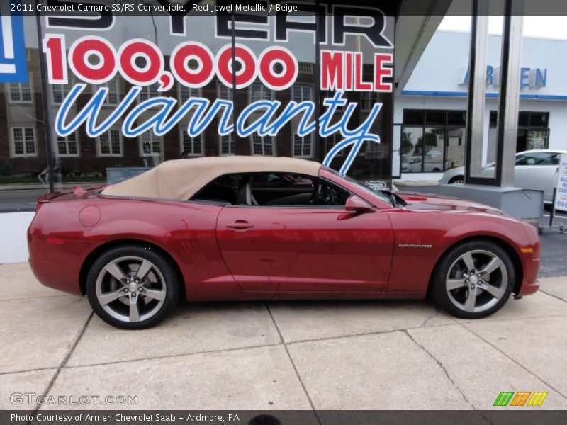 Red Jewel Metallic / Beige 2011 Chevrolet Camaro SS/RS Convertible