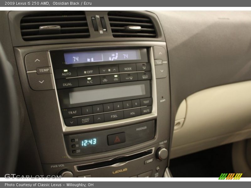 Obsidian Black / Ecru 2009 Lexus IS 250 AWD