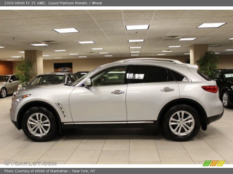 Liquid Platinum Metallic / Wheat 2009 Infiniti FX 35 AWD
