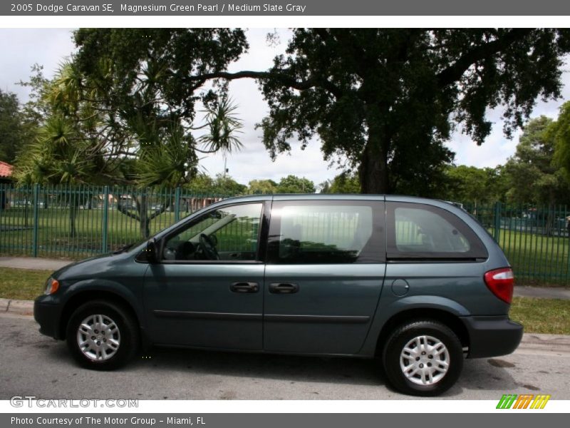 Magnesium Green Pearl / Medium Slate Gray 2005 Dodge Caravan SE