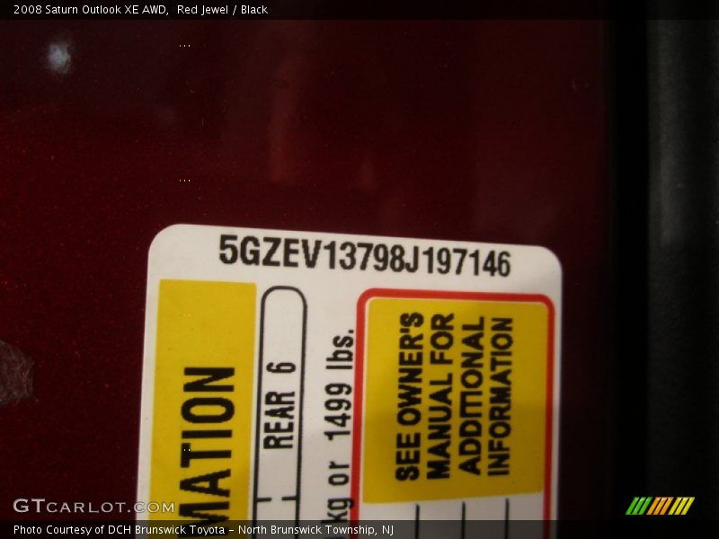 Red Jewel / Black 2008 Saturn Outlook XE AWD