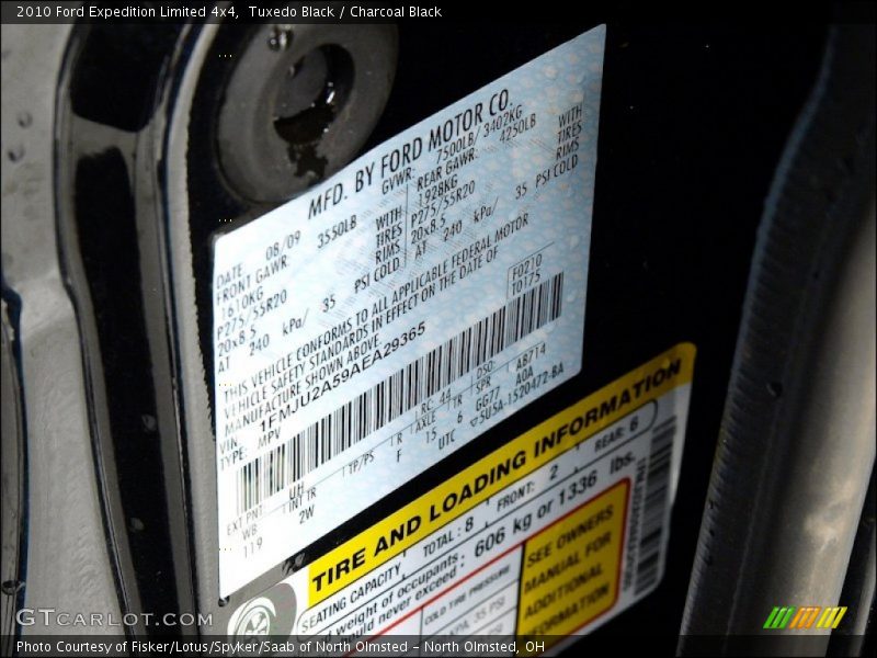 2010 Expedition Limited 4x4 Tuxedo Black Color Code UH