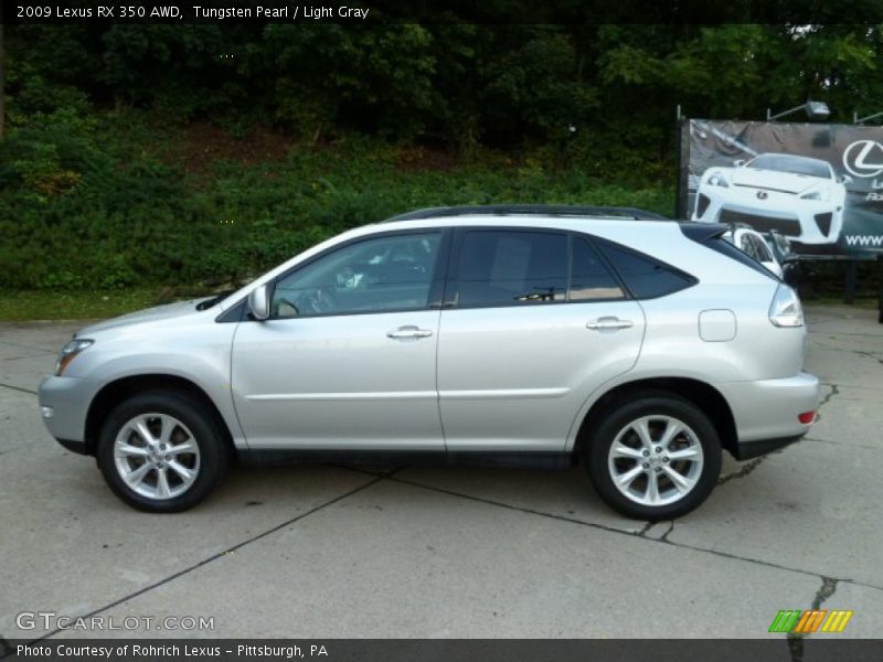Tungsten Pearl / Light Gray 2009 Lexus RX 350 AWD