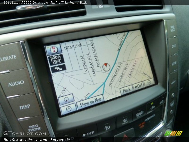 Navigation of 2011 IS 250C Convertible