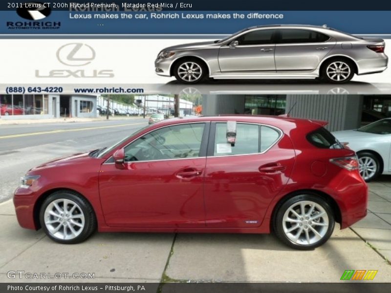 Matador Red Mica / Ecru 2011 Lexus CT 200h Hybrid Premium
