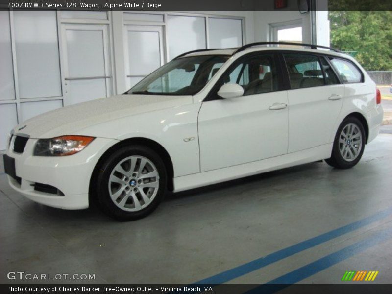 Alpine White / Beige 2007 BMW 3 Series 328i Wagon