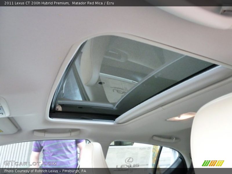 Sunroof of 2011 CT 200h Hybrid Premium