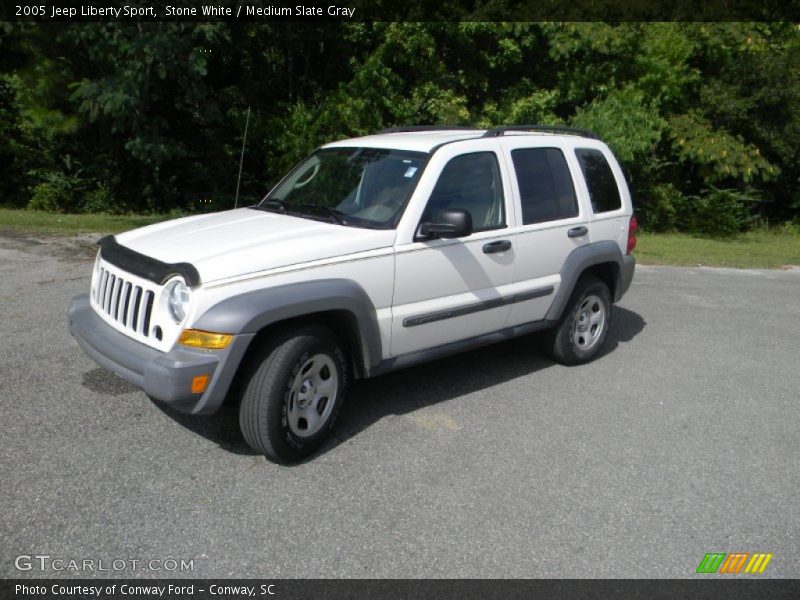 Stone White / Medium Slate Gray 2005 Jeep Liberty Sport