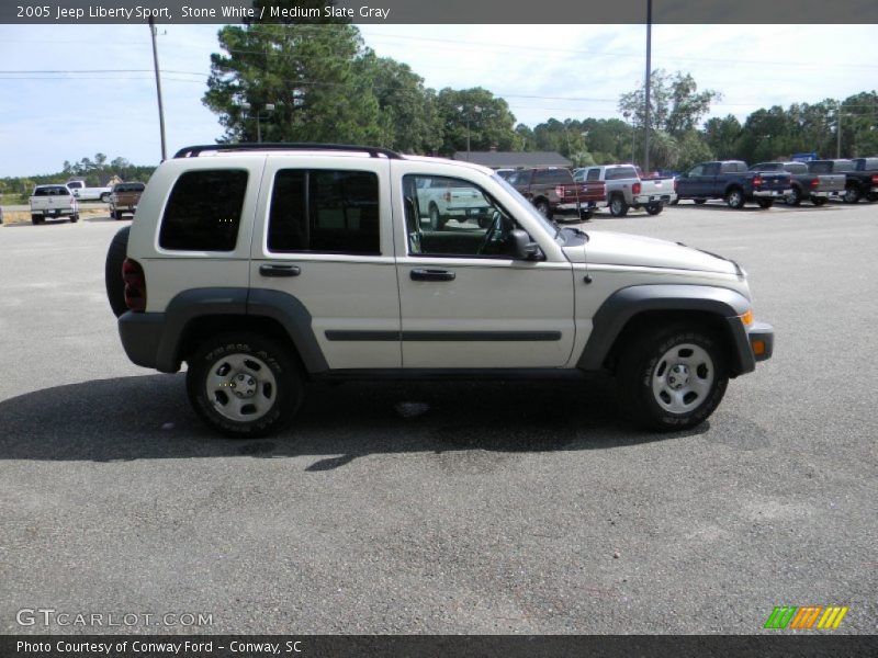 Stone White / Medium Slate Gray 2005 Jeep Liberty Sport